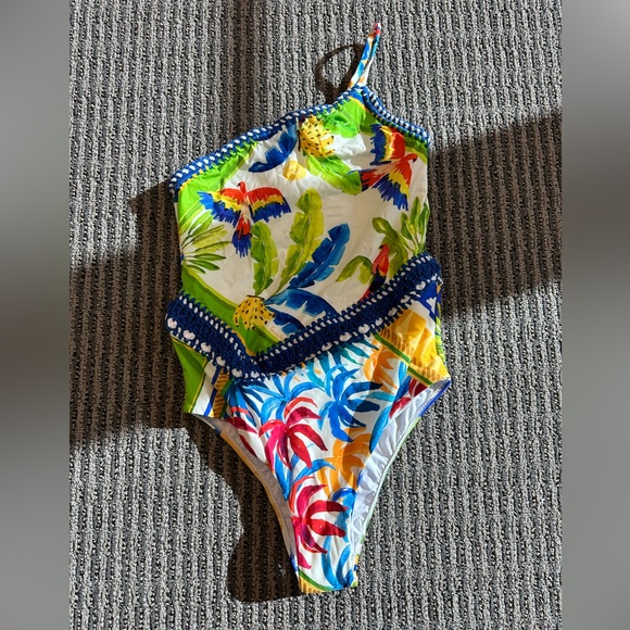 Farm Rio Bahia Mixed Scarves One-Piece Swimsuit - Picture 3 of 8